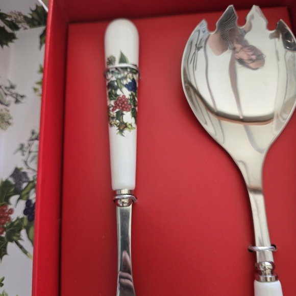 NEW Portmeirion The Holly and the Ivy holiday Salad Server set. - Picture 6 of 8